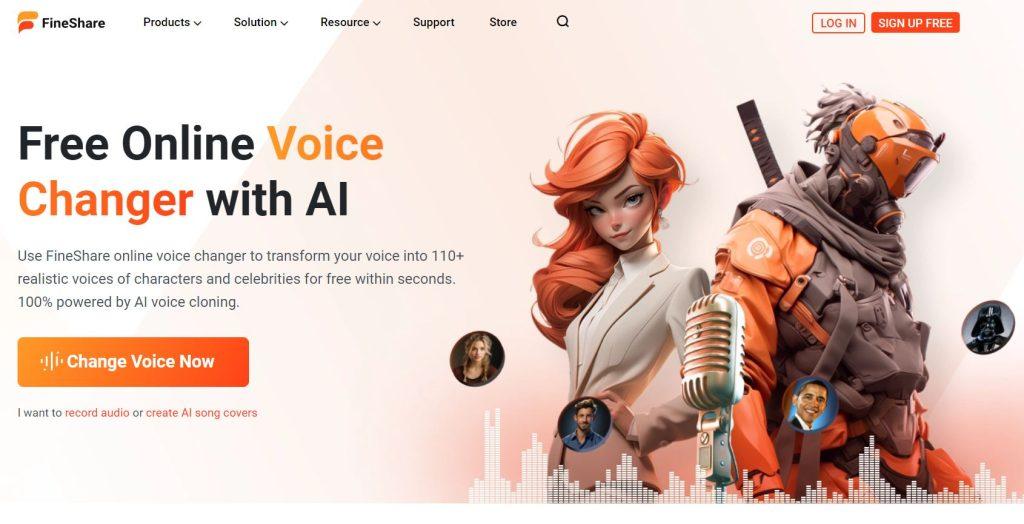 fineshare free online voice changer ai