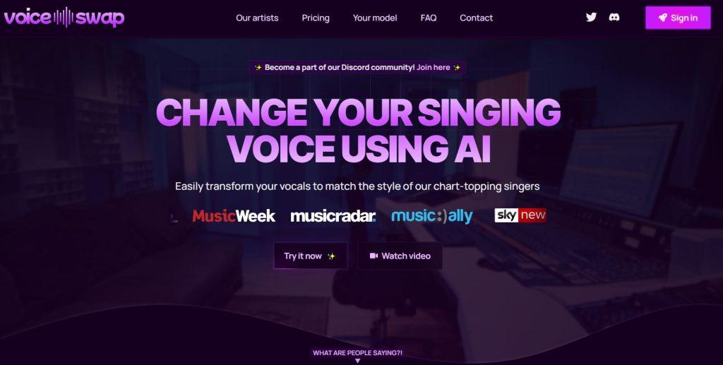 voice-swap cambia tu voz con ia mientras cantas